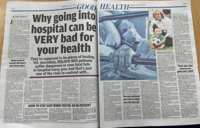 In the news - 250,000 falls a year in our hospitals - many can be prevented